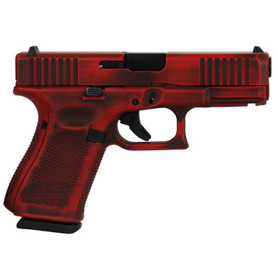 Glock 19 Gen 5 Custom quotDistressed Redquot Handgun 9mm Luger 15rd Magazines 3 402quot Barrel Austria