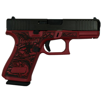 Glock 19 Gen 5 Custom quotGeorgia Redquot Handgun 9mm Luger 15rd Magazines 3 402quot Barrel Front Serrations Austria