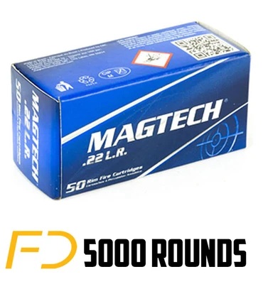 Magtech .22 LR, 40gr. LRN - 5000 Rounds (100 boxes of 50 rnd)
