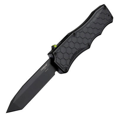 Hogue Exploit OTF Automatic: 3.5" Tanto Blade  Black PVD Finish Matte Aluminum Frame Tritium Infused Trigger