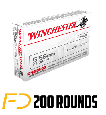 Winchester Ammunition Service Grade 5.56X45MM NATO, 55gr, FMJ -  rounds (200)