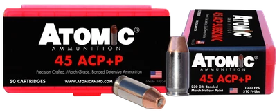 Atomic Ammunition Match .45 ACP +P, 230gr, HP - 50 rounds