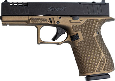 Glfa 19 Striker 9mm 4quot 15 Shot  Black Slide Bronze Frame