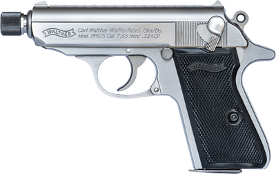 Walther Ppks Sd 32acp Fs 7rd Stainless Black Grips