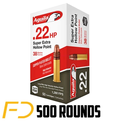 Aguila Super Extra .22 LR 38gr CPHP - 500 Rounds (10 boxes of 50 rnd) [MPN: 1B220335]