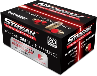 Ammo Inc Streak Visual RED .40 S&W, 180gr, JHP [MPN: 40180JHPSTRKRED] - 20 rounds
