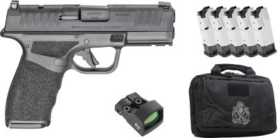 Springfield Hellcat Pro OSP 9mm 37quot Barrel CA Compliant CT1500 Red Dot 5 Mags 10 rnd  Black MPNHCP9379BOSPCAP25