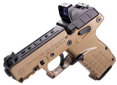 Kel-Tec P17 .22 LR, 1.8" Barrel, w/ Viridian RFX-11 Green Dot, 16 rnd - Tan [MPN:P17BTANOPTIC]