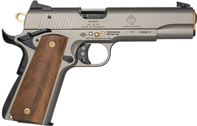 AMERICAN TACTICAL GSG 1911 22LR 5quot Barrel 15 Year Anniversary 10 rnd  Frost Gray wGold MPNGERG2210M1911AN1