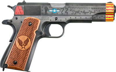 Auto Ordnance Red Tails Special Edition 1911 45 ACP 5quot Barrel 7 rnd  Blue White Red and Yellow Cerakote MPN1911BKOC18
