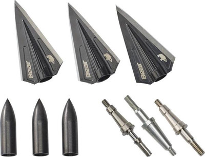 Bear Archery RazorHead VWS Single Bevel Broadhead Kit  Black