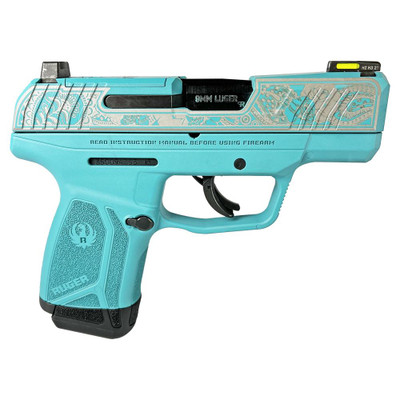 Ruger Max9 Pro 9mm 32quot Barrel Optic Ready 12 rnd  Aztec Teal Paisley MPN3503 MODPAT