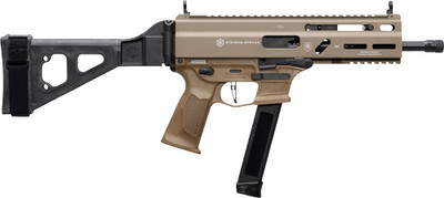 Grand Power Stribog SP9A3S 9mm 8quot Barrel Pistol Brace 30 rnd  FDE MPN197892029995