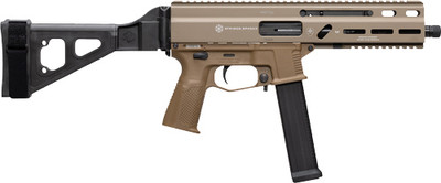 Grand Power Stribog SP45A3 .45 ACP, 8" Barrel, Pistol Brace, 20 rnd - FDE [MPN:197892030014]