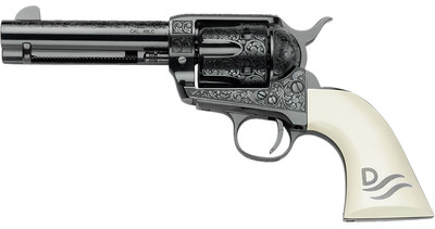 Pietta Great Western II Red River 45 Colt 475quot Barrel Ivory Grip 6 rnd  Black MPNGW45RR434NMUI