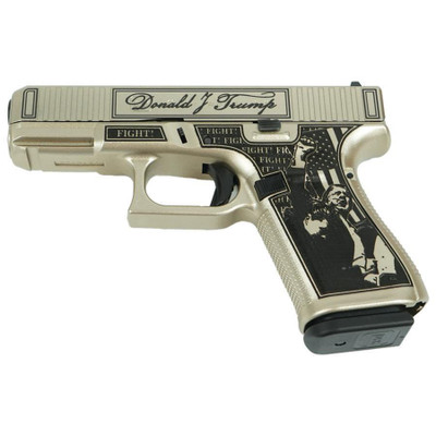 Glock 19 Gen 5 quotTrump Fightquot 9mm 4quot Barrel 15 rnd  Silver MPNPA195S203 MODTF