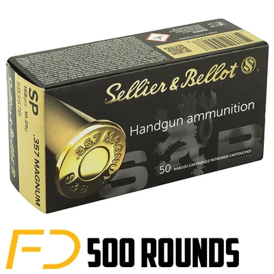 Sellier & Bellot .357 MAGNUM, 158gr, SP - 500 Rounds [MPN: SB357B] - Free Shipping