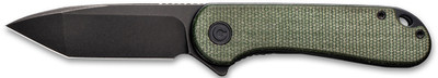 "Civivi Knife Elementum 2.96""  Green Micarta/black D2 Clam Pk"