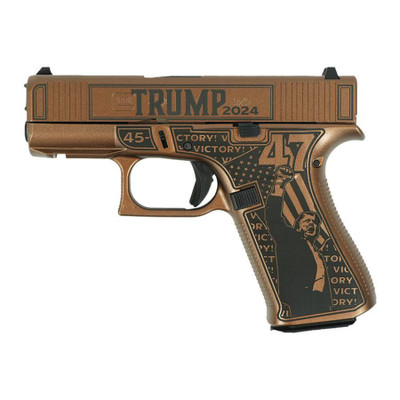 Glock 43X Custom quotTrump 47thVictoryquot Handgun 9mm Luger 10rd Magazines2 341quot Barrel Front Rails USA MPN UX4350201FR MODTV
