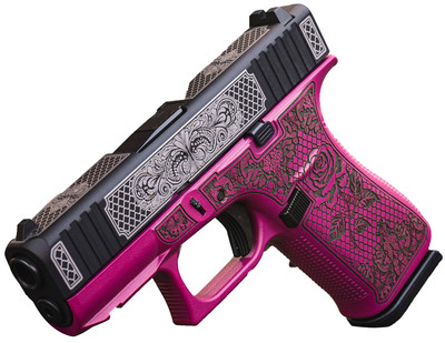 Glock 43X 9mm 341quot Barrel 10 rnd  Black wWhite Scroll MPNUX4350204FRGLBC