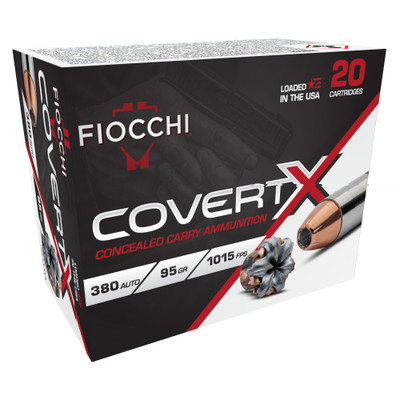 FIOCCHI COVERT X 380 ACP, 95gr, JHP - 20 rounds [MPN: 380CCWA]