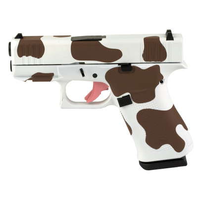 GLOCK 43X 9MM 341quot Barrel 10 rnd  Brown and White Cow MPNUX4350204FRNBRN