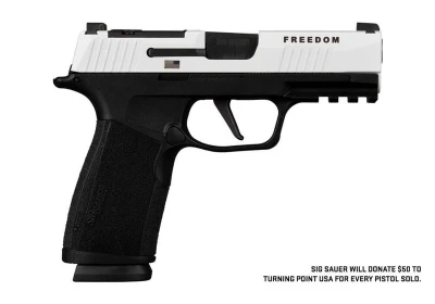 Sig Sauer P365 XMacro Freedom Turning Point 9mm, 3.7" Barrel, Optic Ready, 17 rnd - White/Black [MPN:365XCA9TWXR3TP]