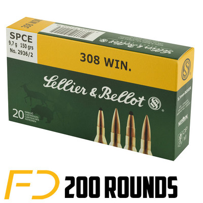 Sellier & Bellot CutThrough Edge .308 WIN/7.62 NATO, 150gr, SP - 200 Rounds [MPN: SB308D]