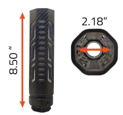 Lancer Lch5 Carbon Fiber  Suppressor Cover 8.5" 2.18"