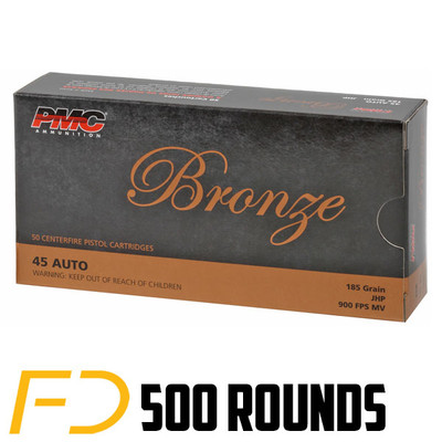 PMC Bronze .45 ACP, 185gr, JHP - 500 Rounds 
