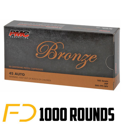 PMC Bronze .45 ACP, 185gr, JHP - 1000 Rounds 