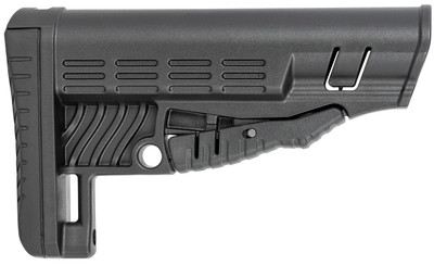 NcStar VG086 Classic Commercial Stock Black Polymer Adjustable with Metal QD Bases & Rubber Butt Pad For Spec Buffer Tubes (Tube Not Included)