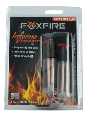 Fox Labs Foxfire Inferno  Pepper Spray Twin Pack Keyring