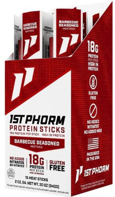 1st Phorm Protein Beef Sticks  Barbecue Seasoned 15