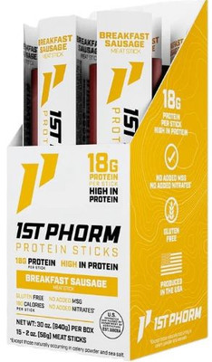 1st Phorm Protein Beef Sticks  Breakfast Sausage 15