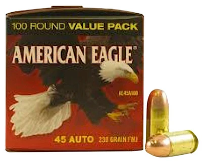 American Eagle Handgun Ammunition .45 ACP 230 gr FMJ 890 fps 100/ct FDS