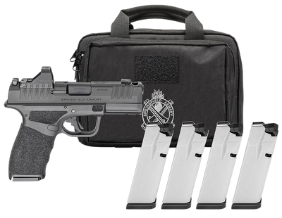 Springfield Hellcat Pro Comp OSP Gear Pac 9mm 38quot Barrel Viridian RFX11 CA Compliant 10 rnd  Black MPNHCP9379BOSPCACOMPPAC