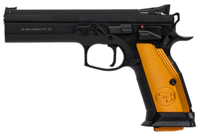 CZ 75 Tactical Sport 40 SampW 523quot Barrel Orange Grips 17 rnd  Black MPN91260