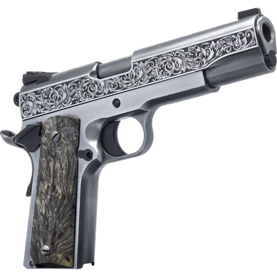Dickinson Adam Ottoman Series 1911 45 ACP 5quot Barrel 8 rnd   Engraved Stainless MPNDKSN45OBP