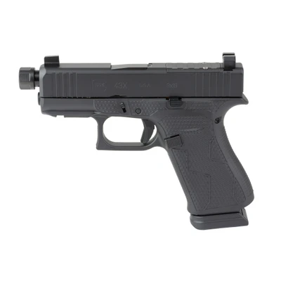 Glock 43X MOS Blackout 2 9mm 39quot Threaded Barrel 15 rnd  Black MPNUX4350204NR15
