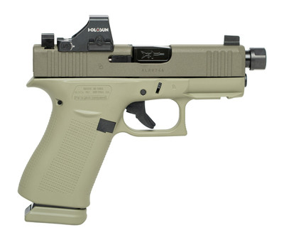 Glock G43X 9mm 341quot Threaded Barrel Holosun 407K 15 rnd  Olive Green MPNUX4350204NR15ORNINO2G