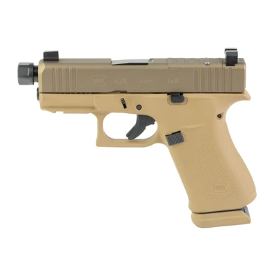 Glock 43X Debo 9mm, 3.92" Threaded Barrel, Optic Ready, 15 rnd - FDE [MPN:UX4350204NR15]