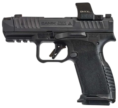 Canik Prime Radian Micro-Compact, 9mm Luger, 17 Rds, 3.83" Compensated Barrel, Black Steel Serrated w/Canik Onyxc Optic [MPN: HG8611VN]
 