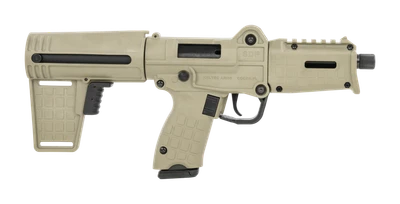 Kel-Tec SUB SDP, 9mm Luger, 17 rds, 6" Threaded Barrel, Tan Polymer Receiver w/Picatinny Rail, Folding Pistol Brace [MPN: SDP9TAN]