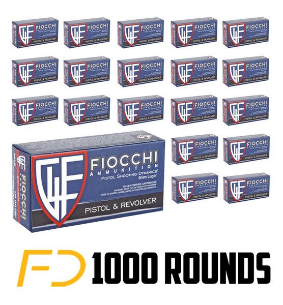 Fiocchi Training Dynamics 9MM, 124gr, FMJ - 1000 Rounds