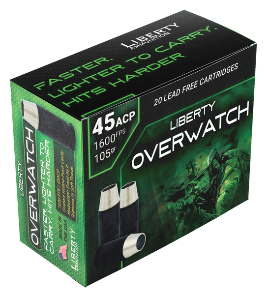Liberty Ammunition Overwatch .45 ACP, 105gr, HP - 20 Rounds [MPN: LAOW451051600]