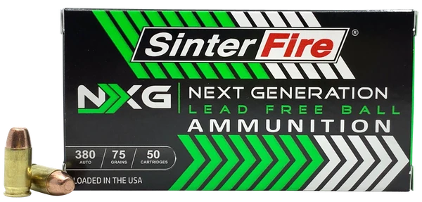 Sinterfire Inc Next Generation .380 ACP, 75gr, FMJ - 50 Rounds [MPN: SF38075NXG]