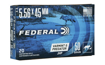 Federal Varmint & Predator 5.56X45MM, 50gr, JHP - 20 Rounds [MPN: AE556G]