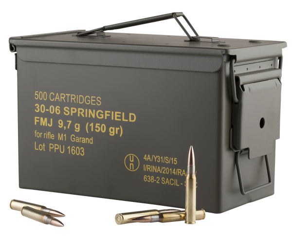 PPU Standard Rifle .30-06 SPRINGFIELD, 150gr, FMJ - 500 Rounds [MPN: PP3006GMC] - Free Shipping