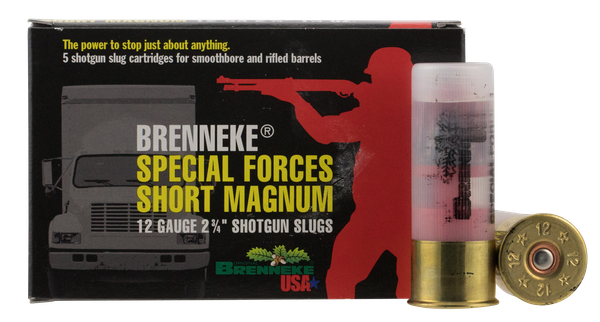 Brenneke Special Forces Short Magnum 12 GA, 2-3/4in. 1-1/4oz. Slug - 5 Rounds [MPN: SL122SFM]